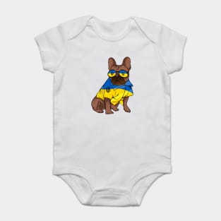 Ukraine Pet Awareness Support Ukrainian Flag Sunglasses Dog Puppy Pug Animals Baby Bodysuit